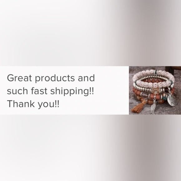 I LOVE YOU Stacked Beaded Boho Bracelets Charms Tassel BRAND NEW - Picture 5 of 6